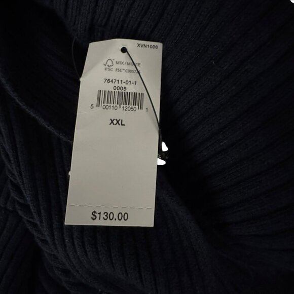 Banana Republic XXL Off-Shoulder Midi Sweater Dress Large Long Sleeve NWT Navy - Picture 4 of 5